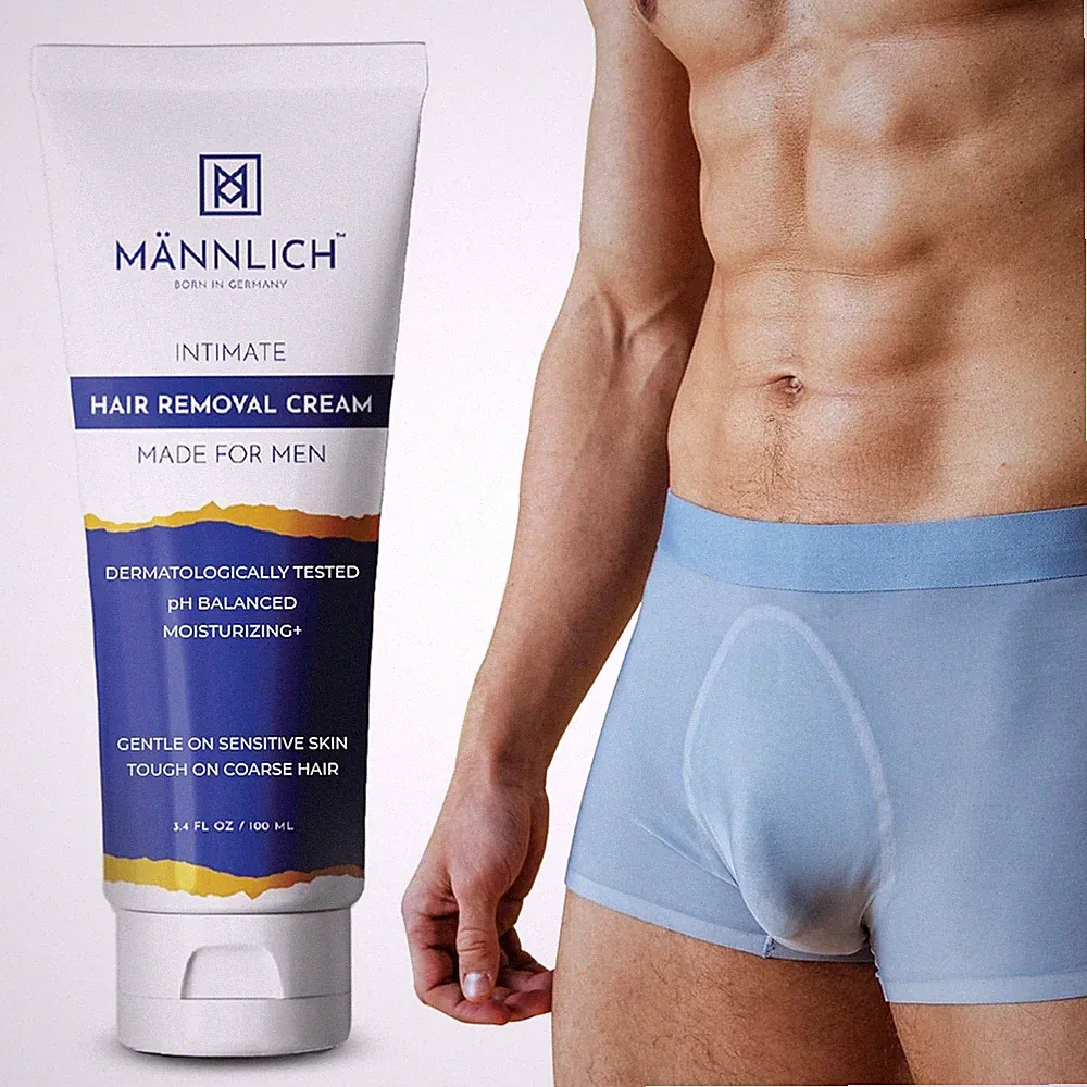 Mannlich Intimate Hair Removal Cream for Men Suitable For All Skin Types 100 ml
