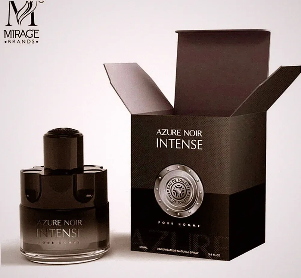 Parfum Azure Noir Intense Men's Cologne 3.4 Oz EDT Perfume Long Lasting