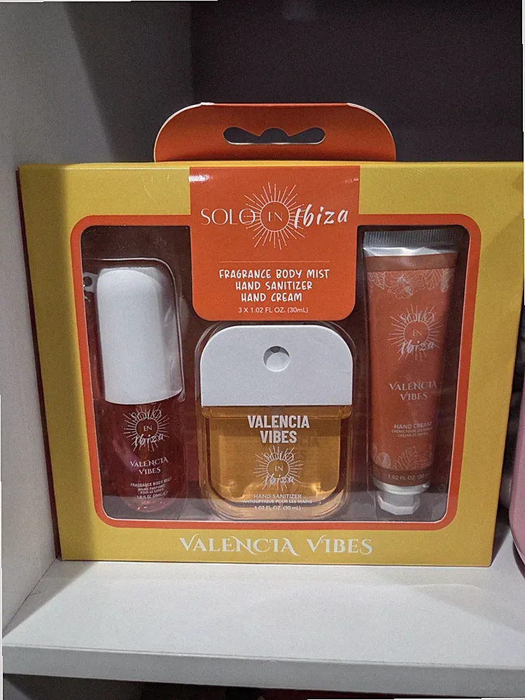 Sol en Ibiza Valencia Vibes Set Fragrance Body Mist Hand Cream Sanitizer